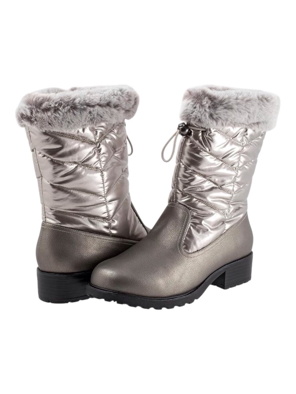 Trotters Shiny Silver Bryce Winter Boots, Women's 8.5, NWOT